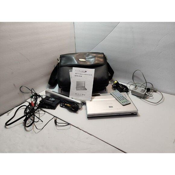 Initial IDM-1210 Portable DVD Player w/Lots of Extras for Parts Only Won't Load - Picture 2 of 12